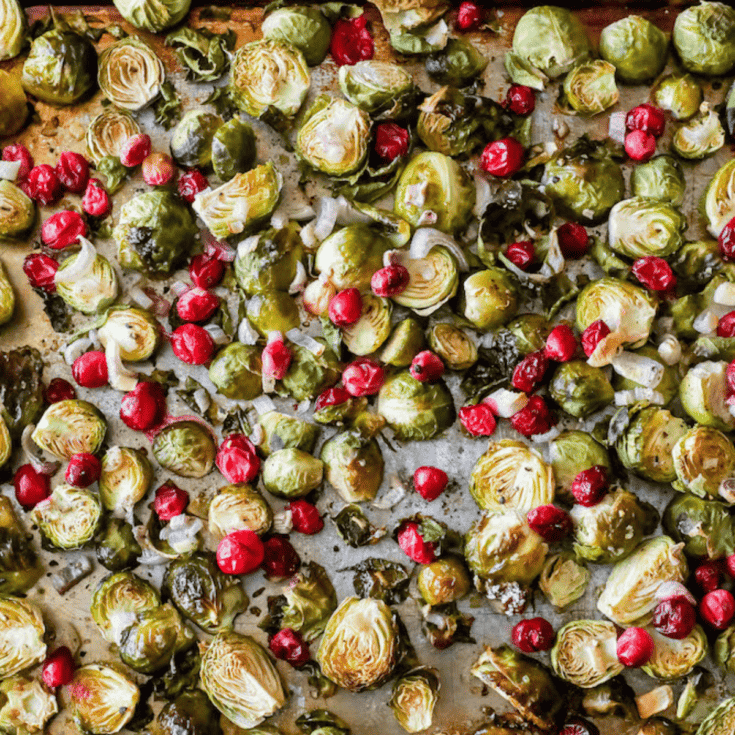 Easy Roasted Brussel Sprouts with Cranberries - Sweet Cs Designs
