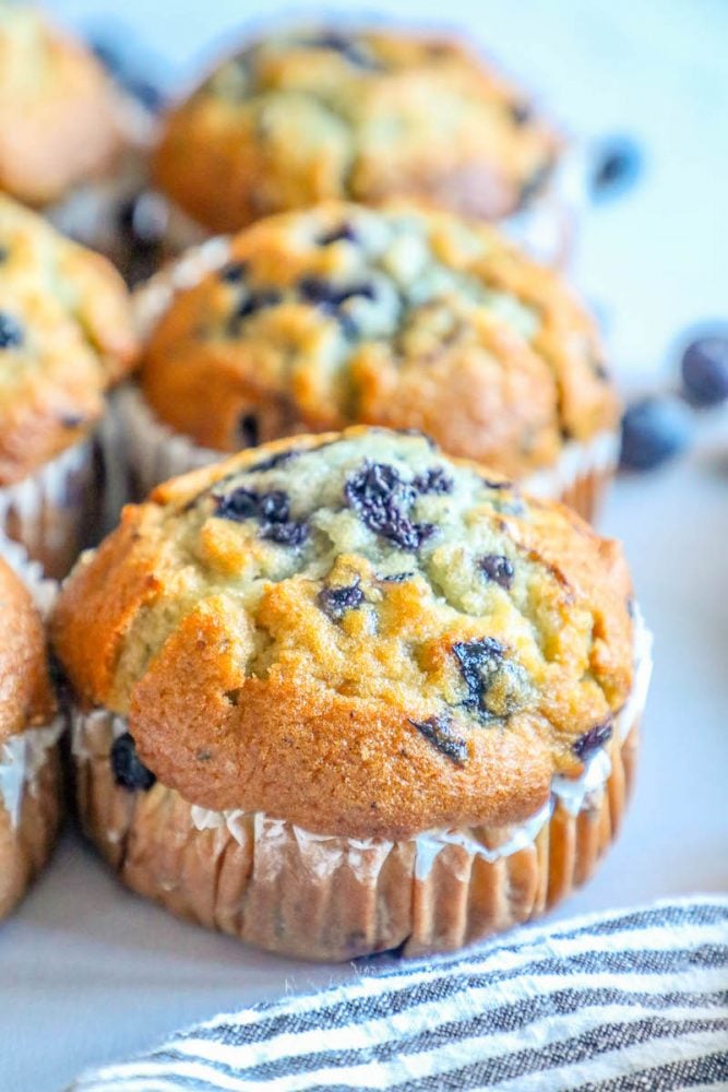 Picture of blueberry muffins on a table