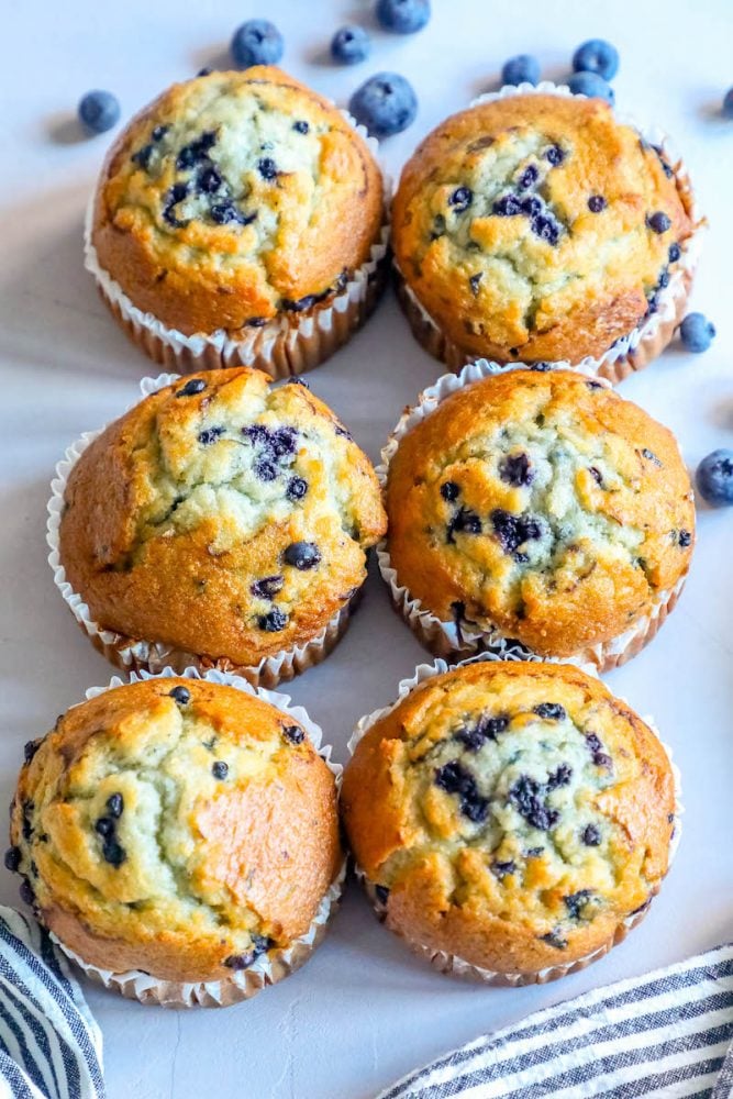 Picture of blueberry muffins on a table