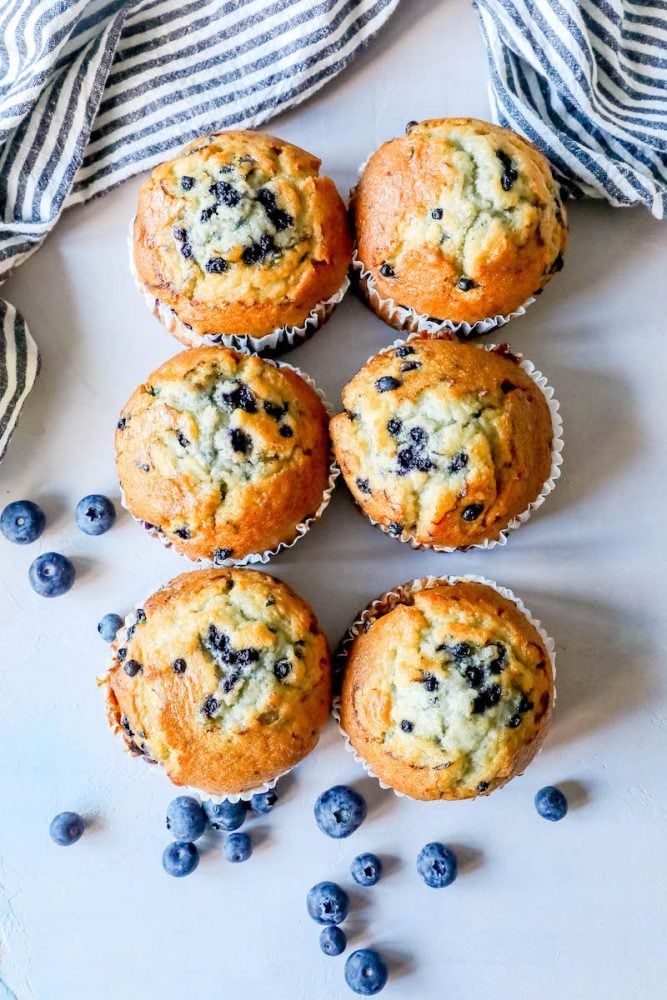Picture of blueberry muffins on a table