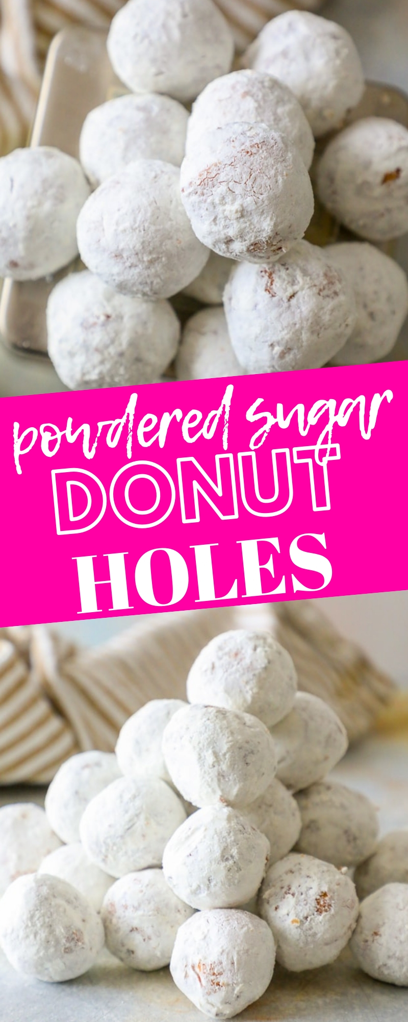 pile of powdered sugar donut holes