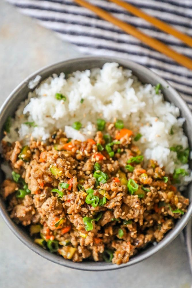 Easy Mongolian Turkey and Rice Bowls Recipe Sweet Cs Designs