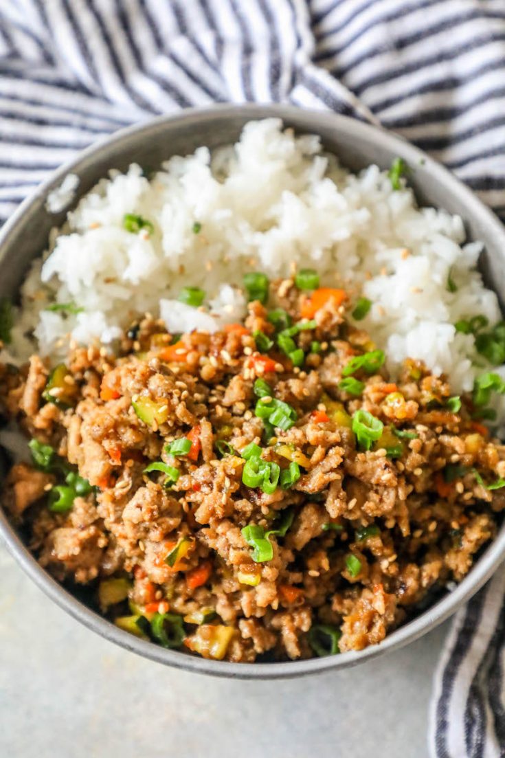 Easy Mongolian Turkey and Rice Bowls Recipe - Sweet Cs Designs