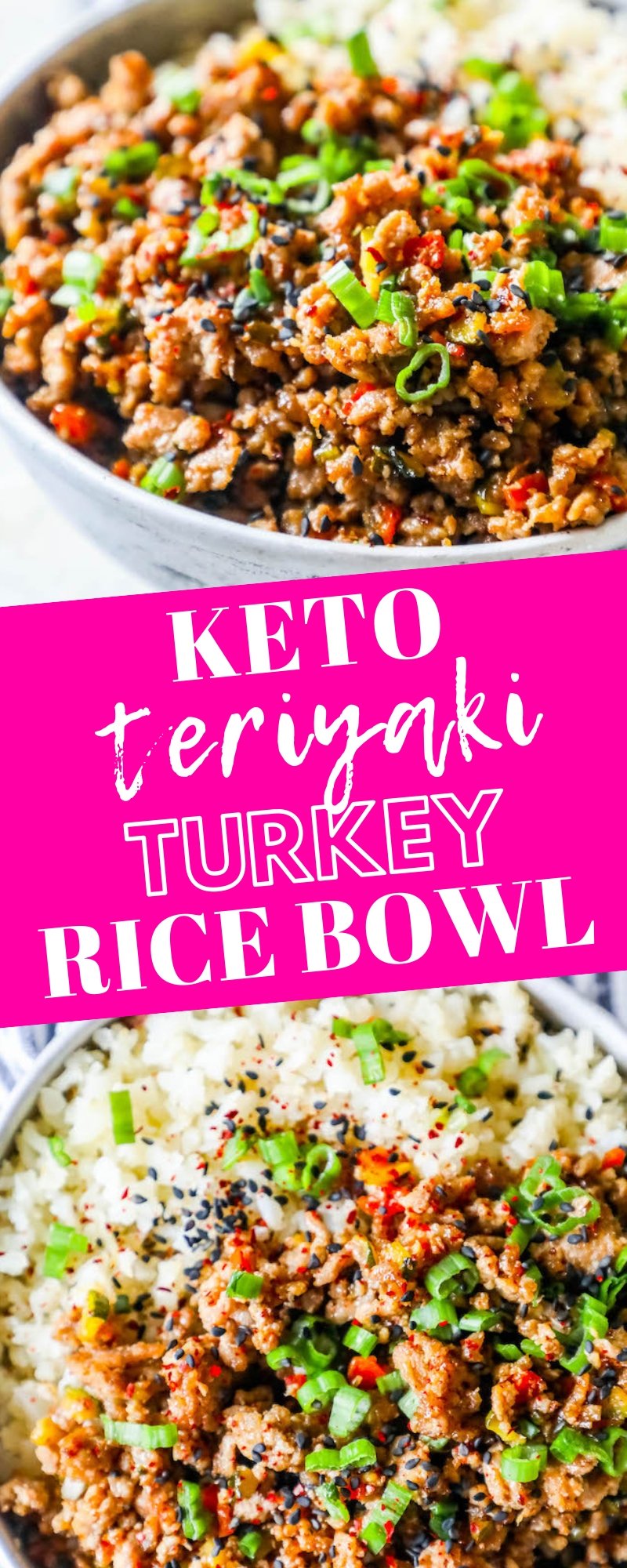 Keto Teriyaki Turkey Rice Bowl - Sweet Cs Designs