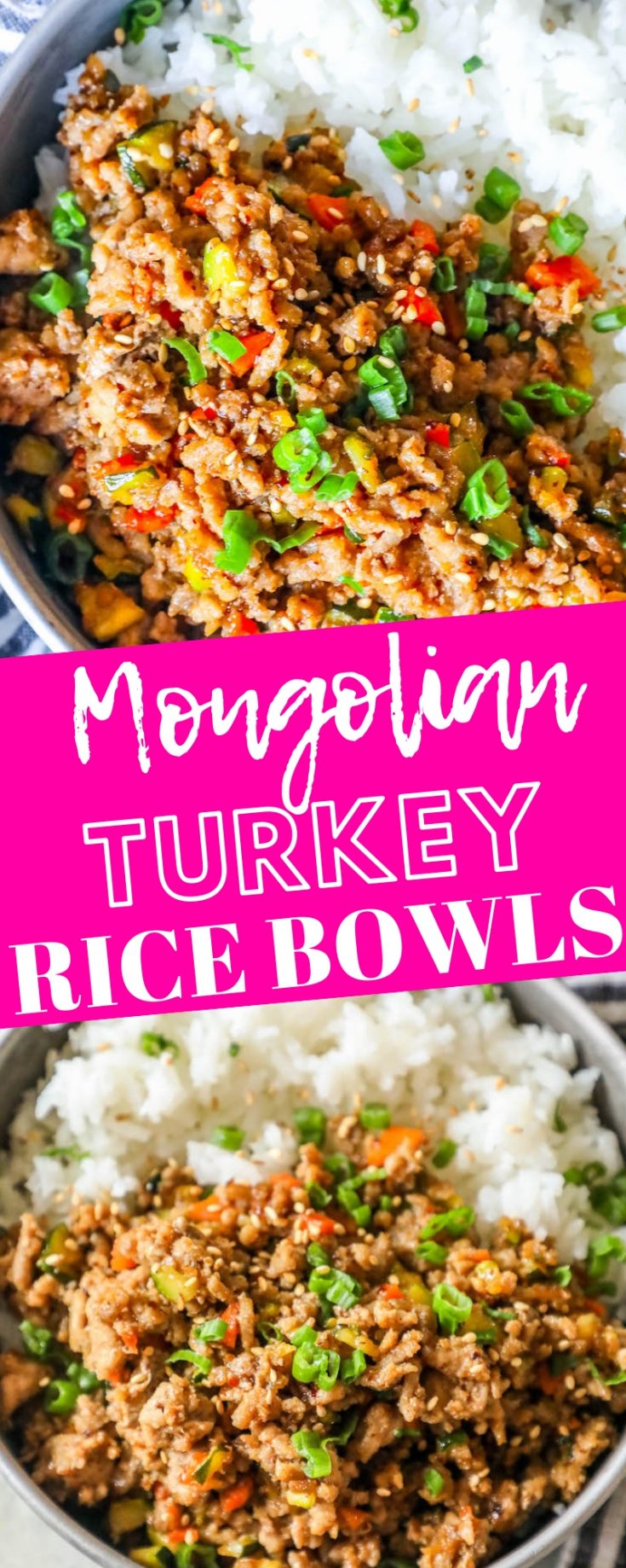 Easy Mongolian Turkey and Rice Bowls Sweet Cs Designs