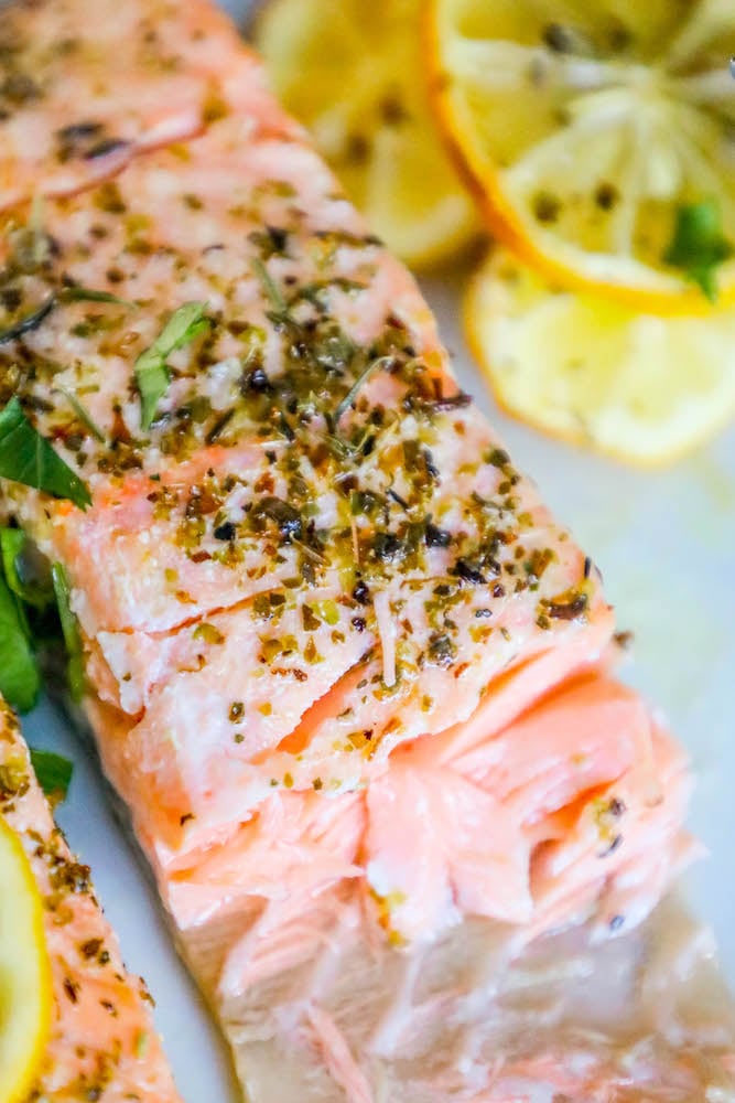 Easy Air Fryer Lemon Garlic Salmon Recipe - Sweet Cs Designs