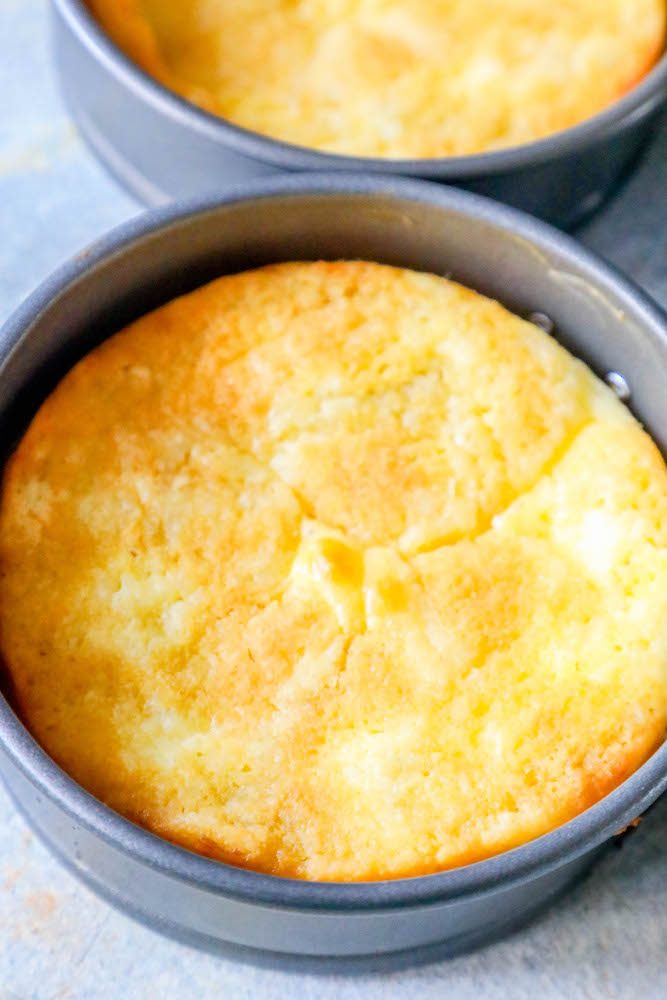 picture of buttery cake on a countertop