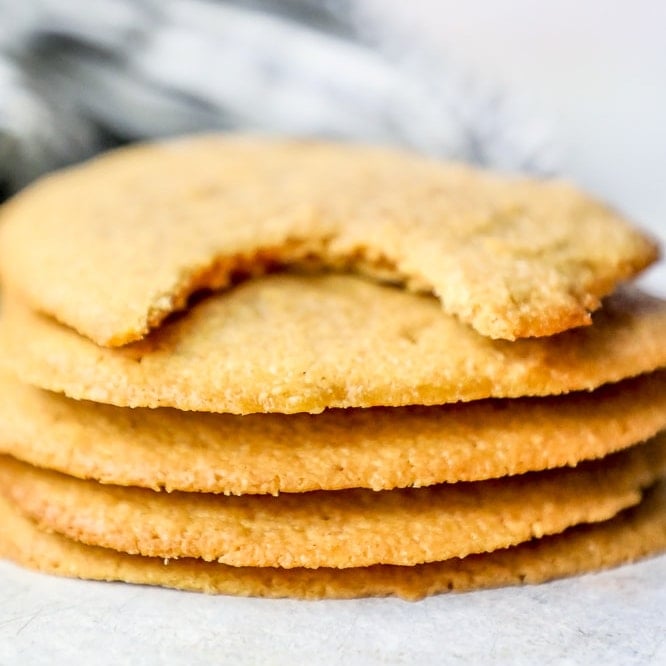 several stacked peanut butter cookies