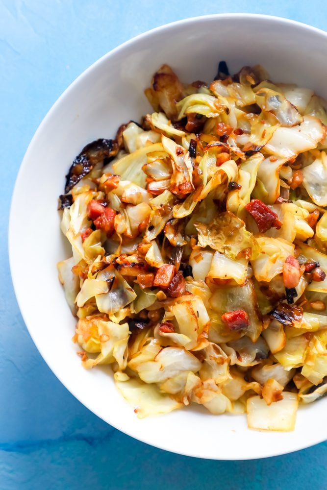 Fried Cabbage with Bacon and Onions Recipe Sweet Cs Designs