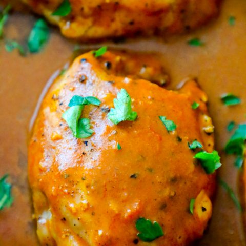 Easy Keto Indian Butter Chicken made with chicken breasts.