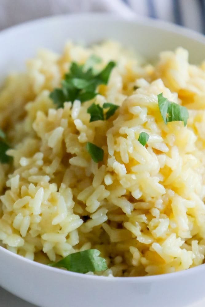 rice pilaf with parsley on it