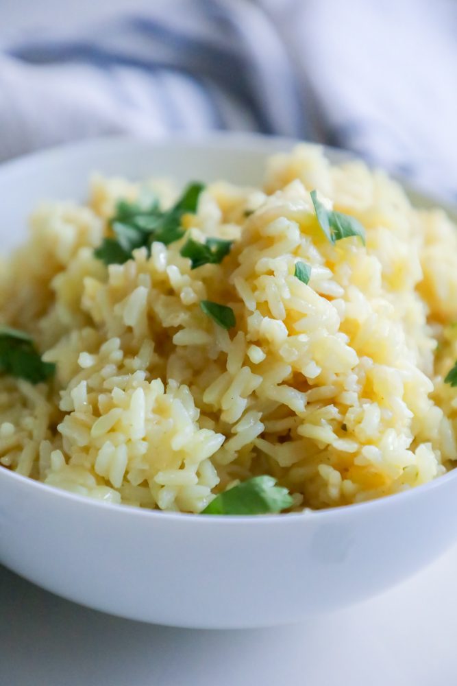rice pilaf with parsley on it
