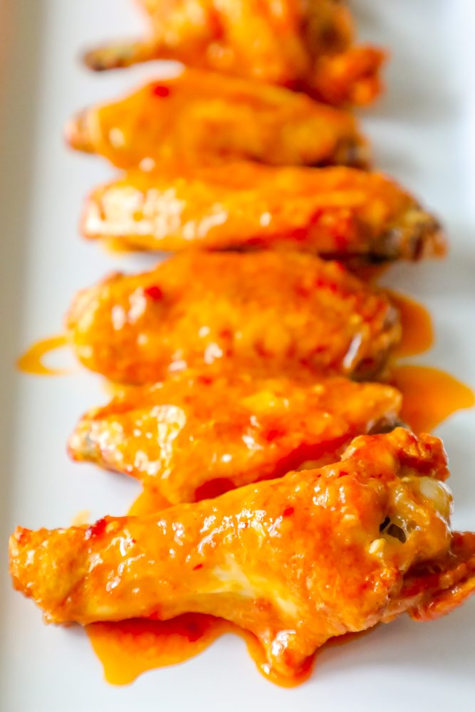 picture of chicken wings and on a plate