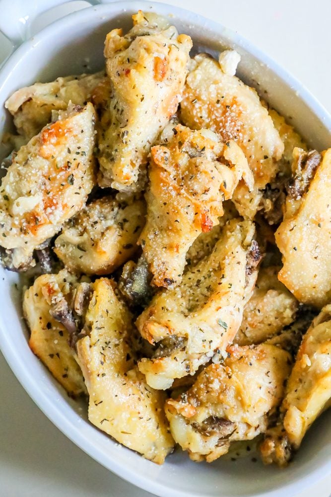 picture of parmesan chicken wings on a plate