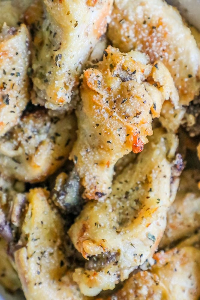 picture of parmesan chicken wings on a plate