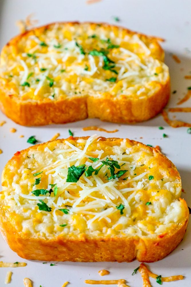 fresh grated parmesan on a slice of toast