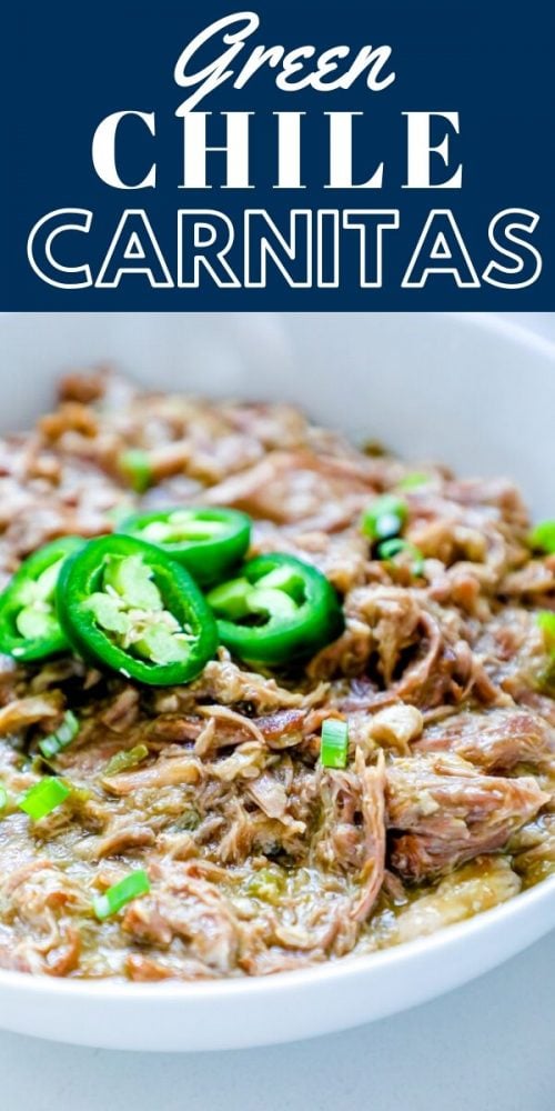 shredded pork in a bowl with jalapenos sliced on top