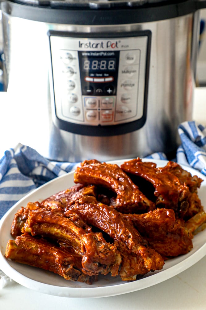 picture of ribs in front of instant pot