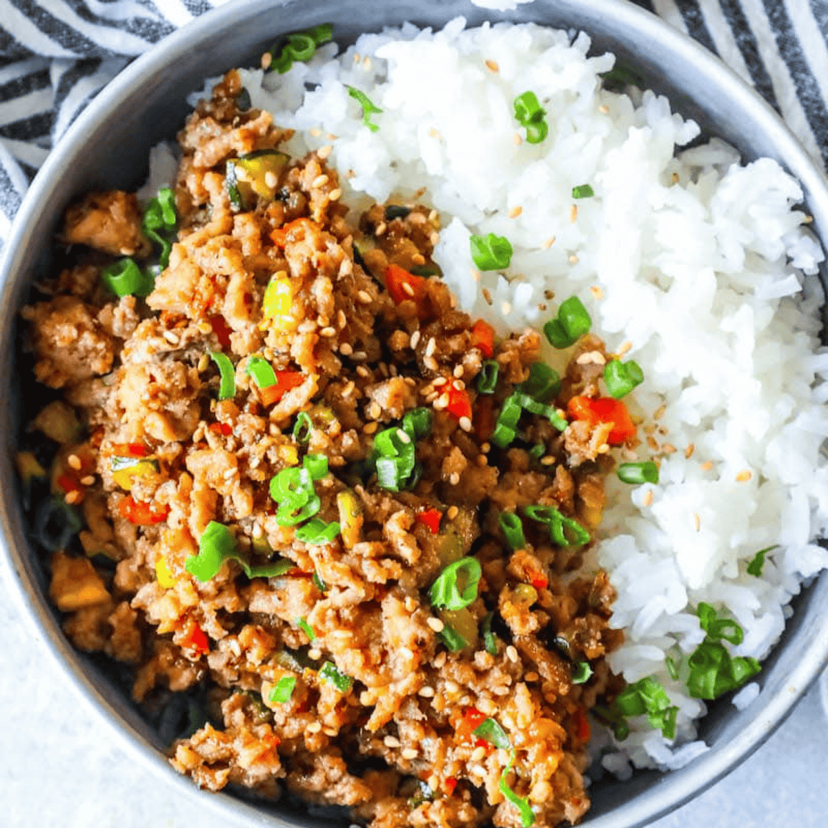 Easy Mongolian Turkey and Rice Bowls