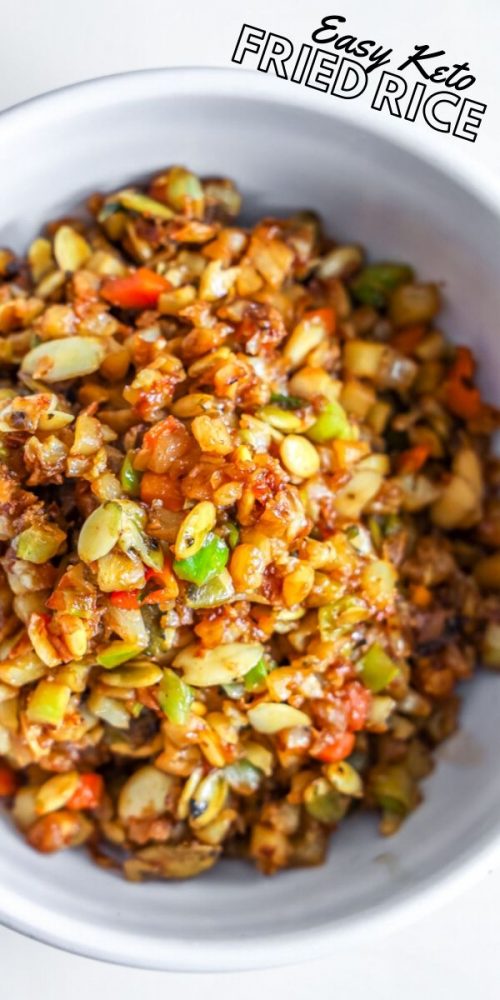 fried rice with onion, cabbage, and nuts