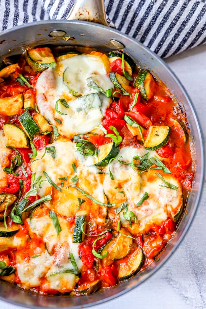 Easy Baked Zucchini Parmesan Skillet Recipe - Sweet Cs Designs