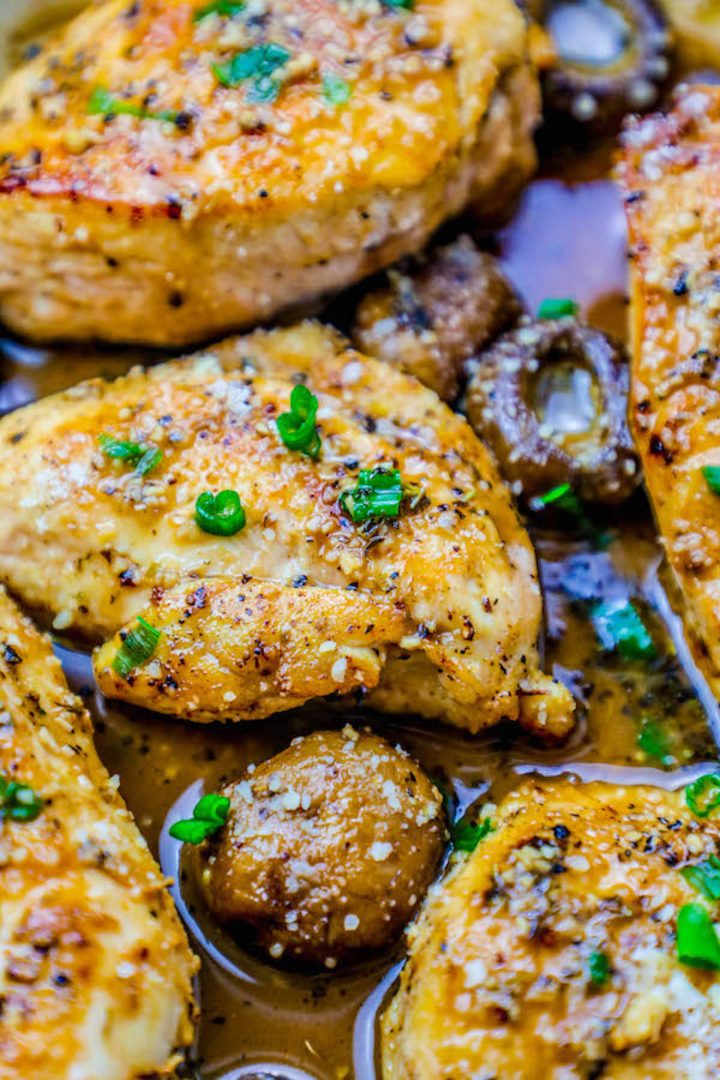 Garlic Parmesan Chicken Breasts and Mushrooms