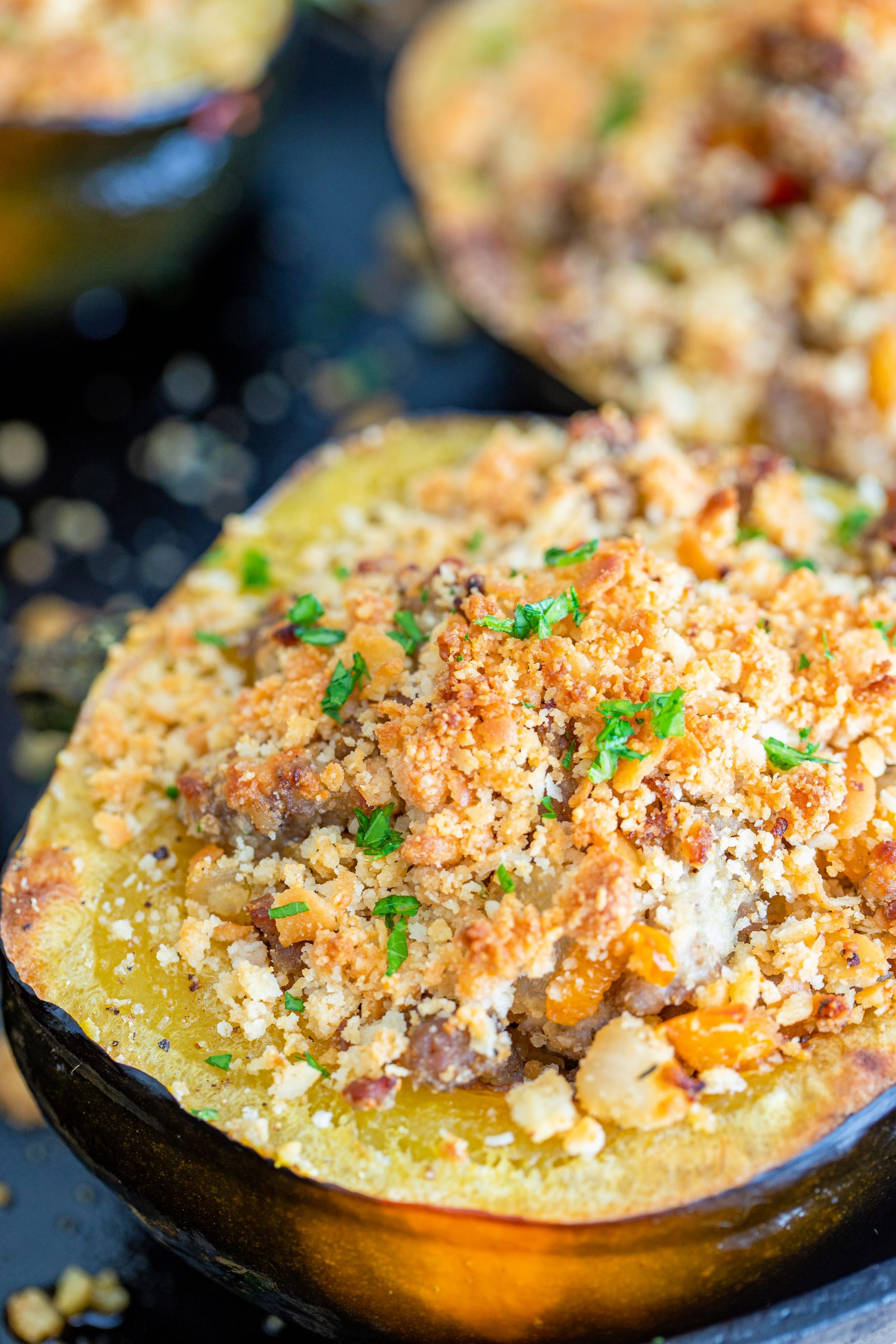 Easy Sausage Stuffed Acorn Squash Recipe Sweet Cs Designs