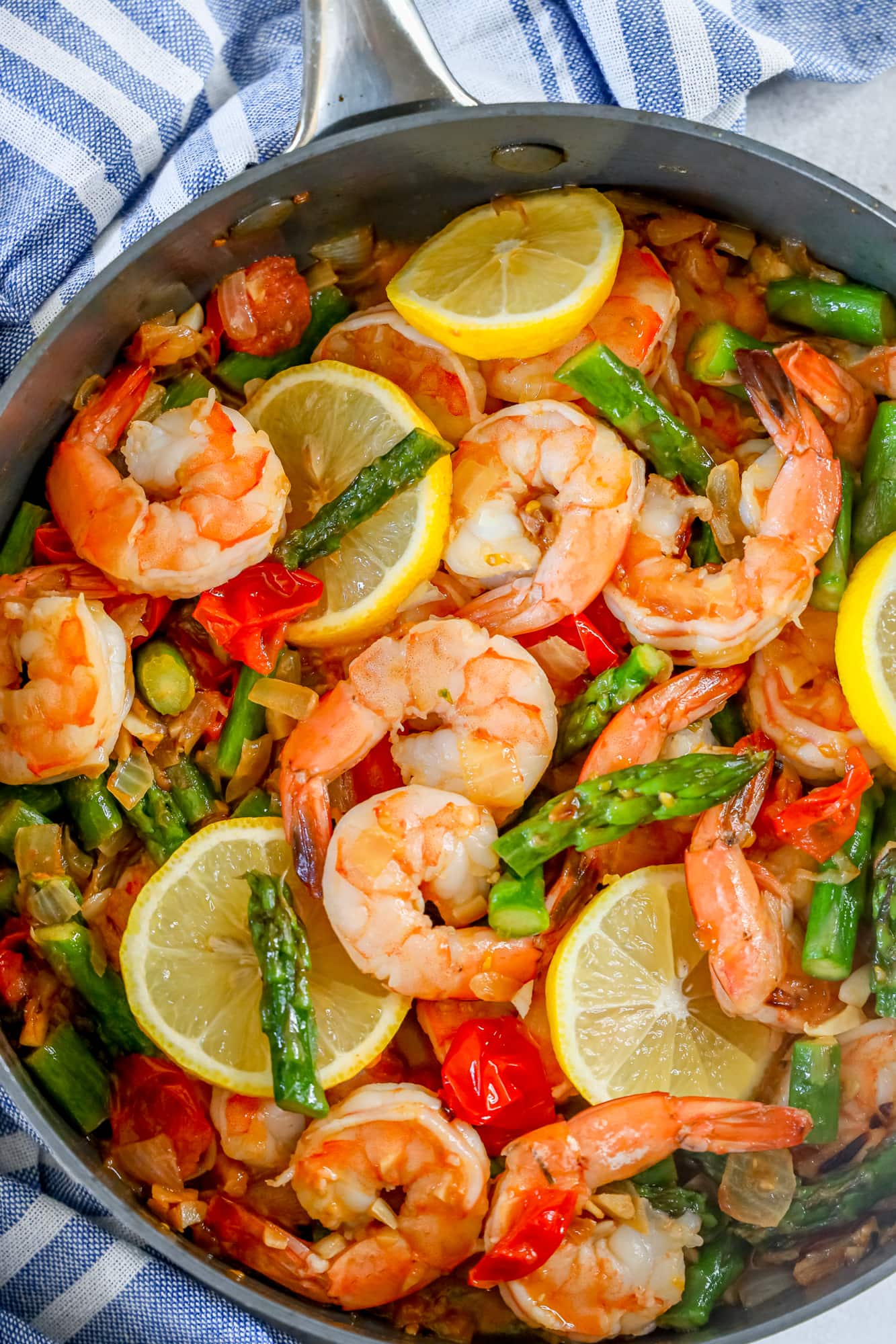 Sheet Pan Lemon Garlic Shrimp and Asparagus - Eat Yourself Skinny