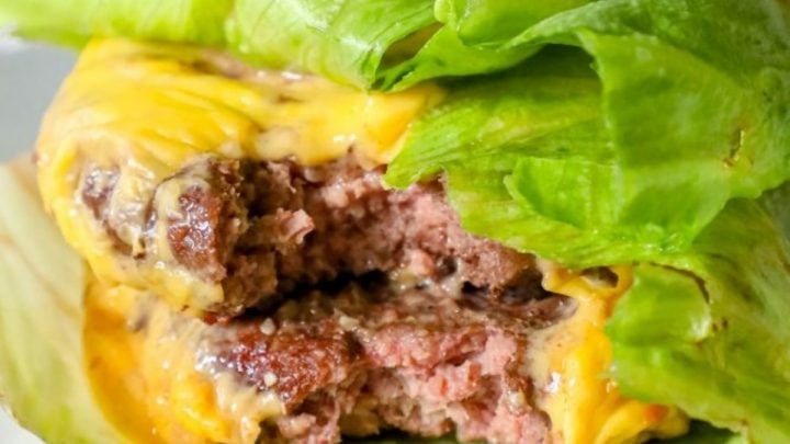 Air Fryer Lettuce Wrap Cheese Burger Recipe