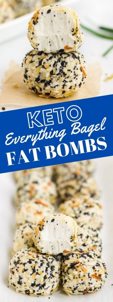 picture of fat bombs in everything bagel seasoning on a plate