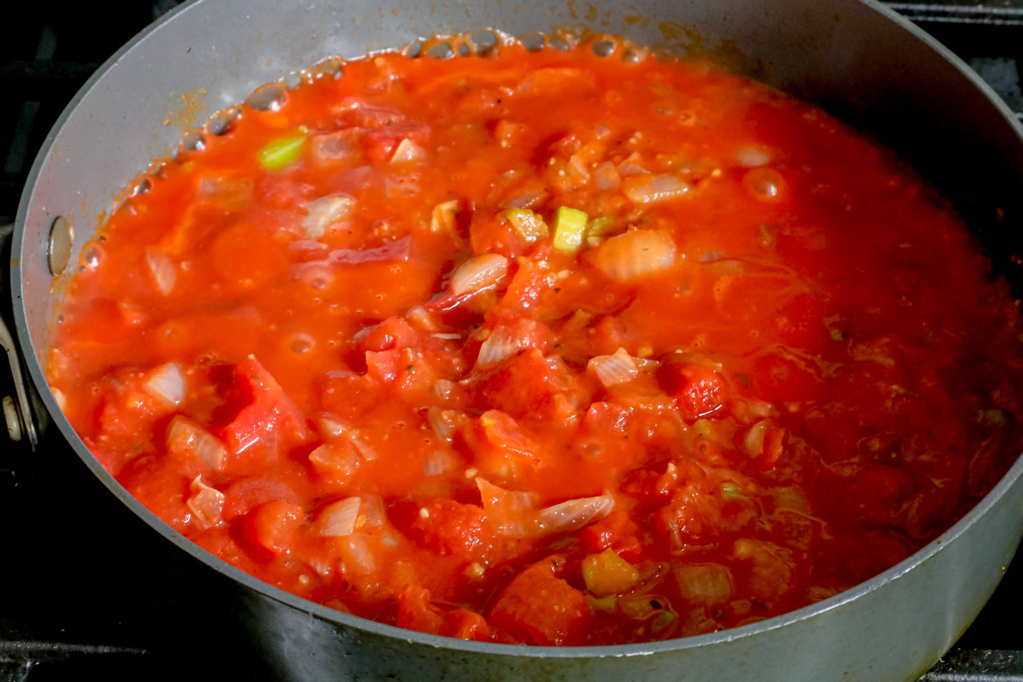 tomato sauce in a pot