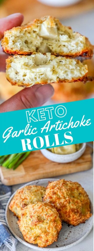 picture of keto artichoke rolls on a white plate