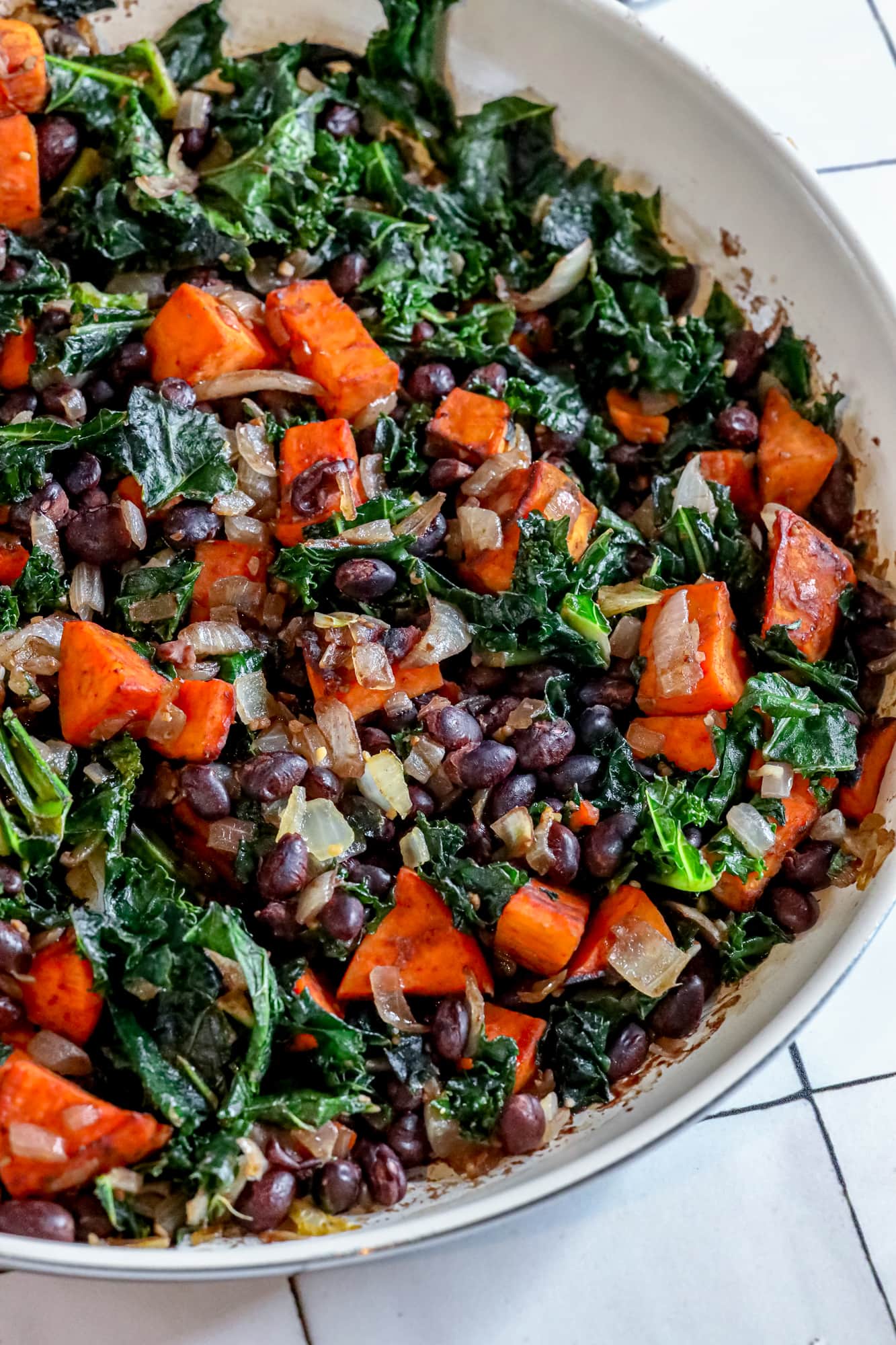 Sweet Potato Kale and Black Bean Skillet Sweet Cs Designs