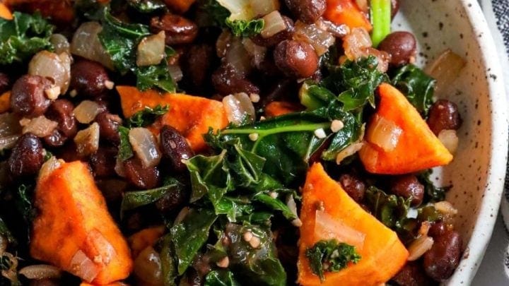 Sweet Potato, Kale, and Black Bean Skillet
