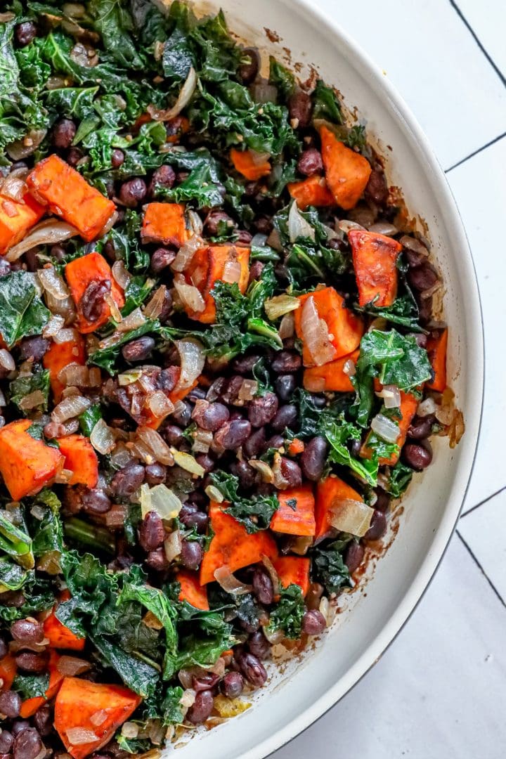 Sweet Potato Kale and Black Bean Skillet Sweet Cs Designs