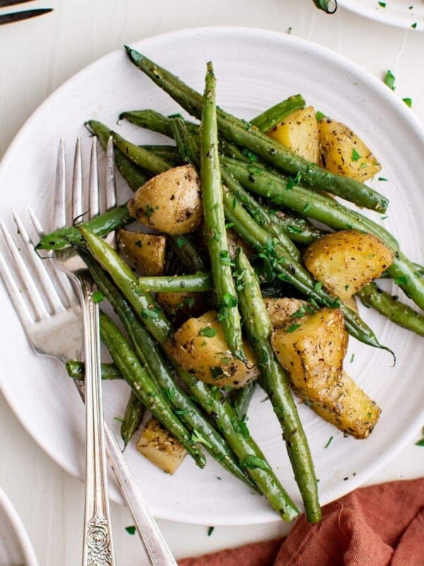 Green beans and potatoes, herb roasted.
