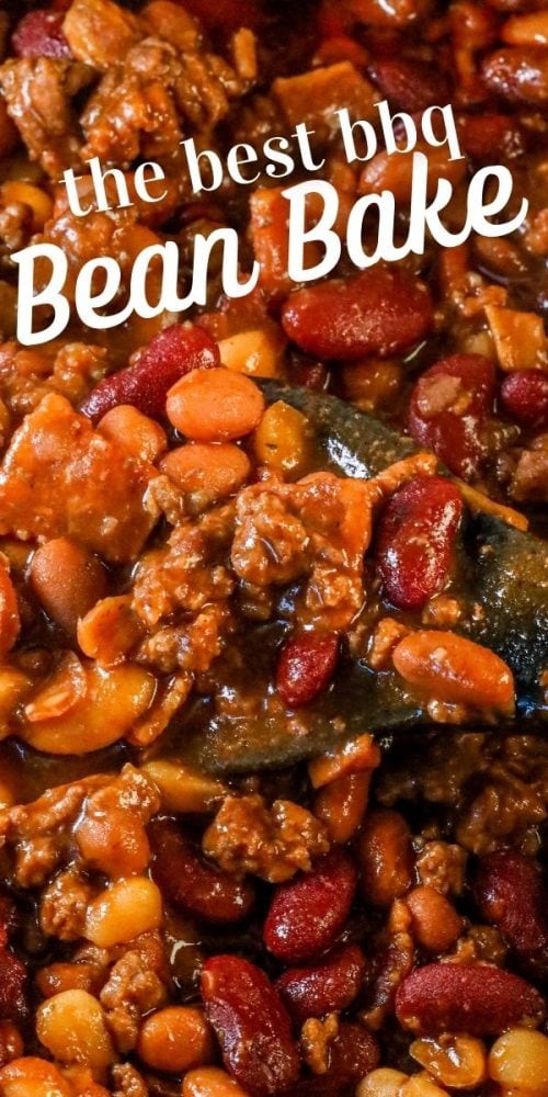 bacon and beef with beans in bbq sauce