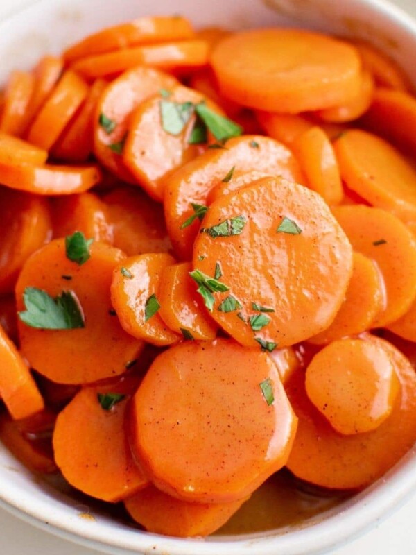Pan fried carrots with herbs.