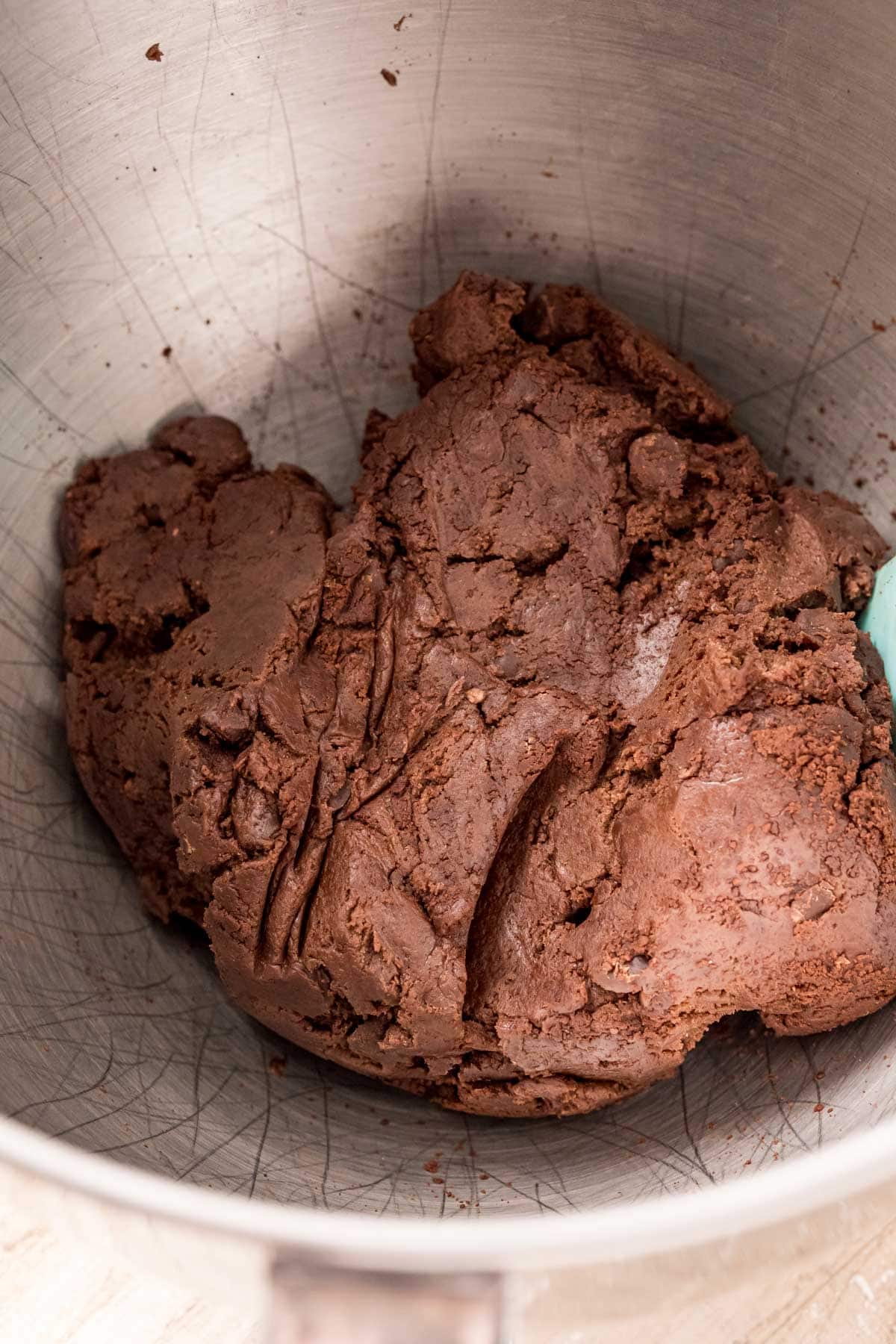 bowl of chocolate cookie dough