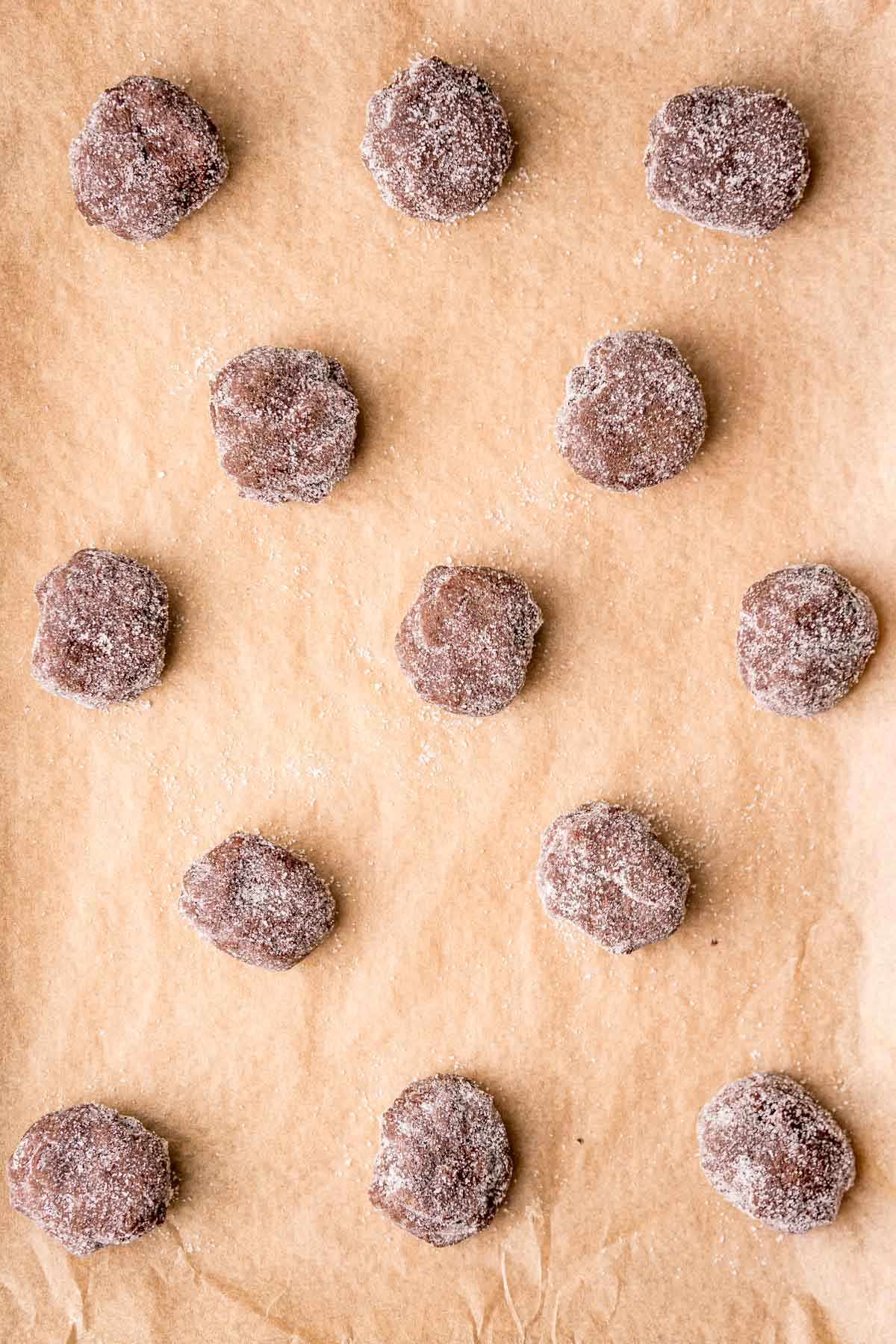 balls of chocolate cookie dough set out