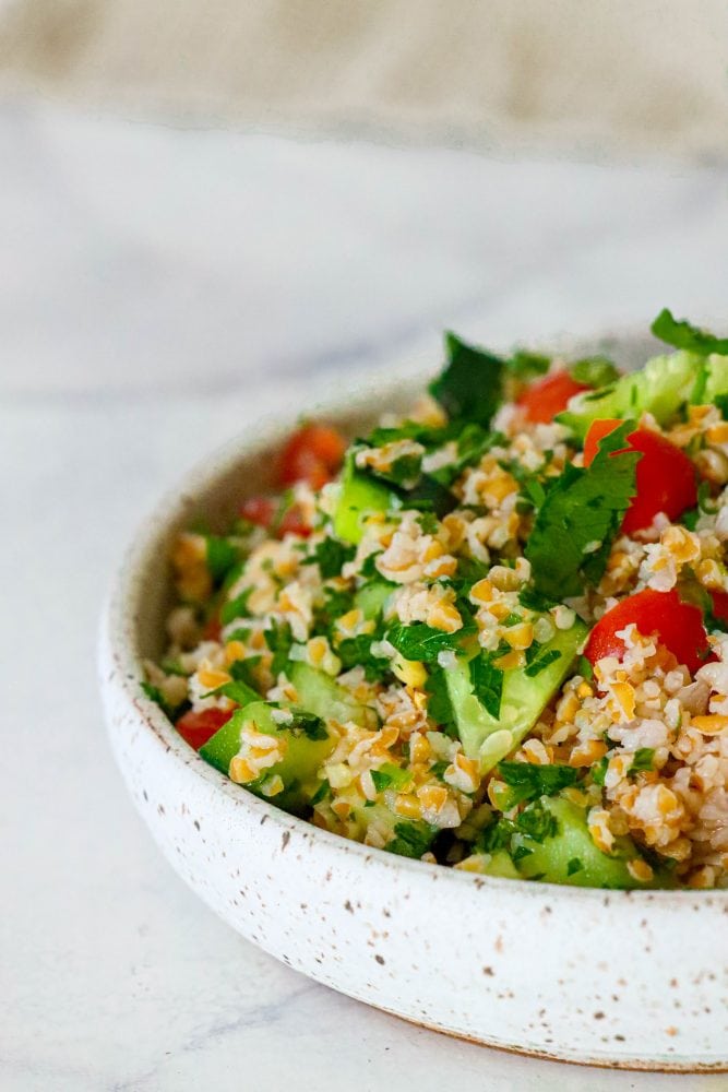 picture of tabbouleh in a bowl 