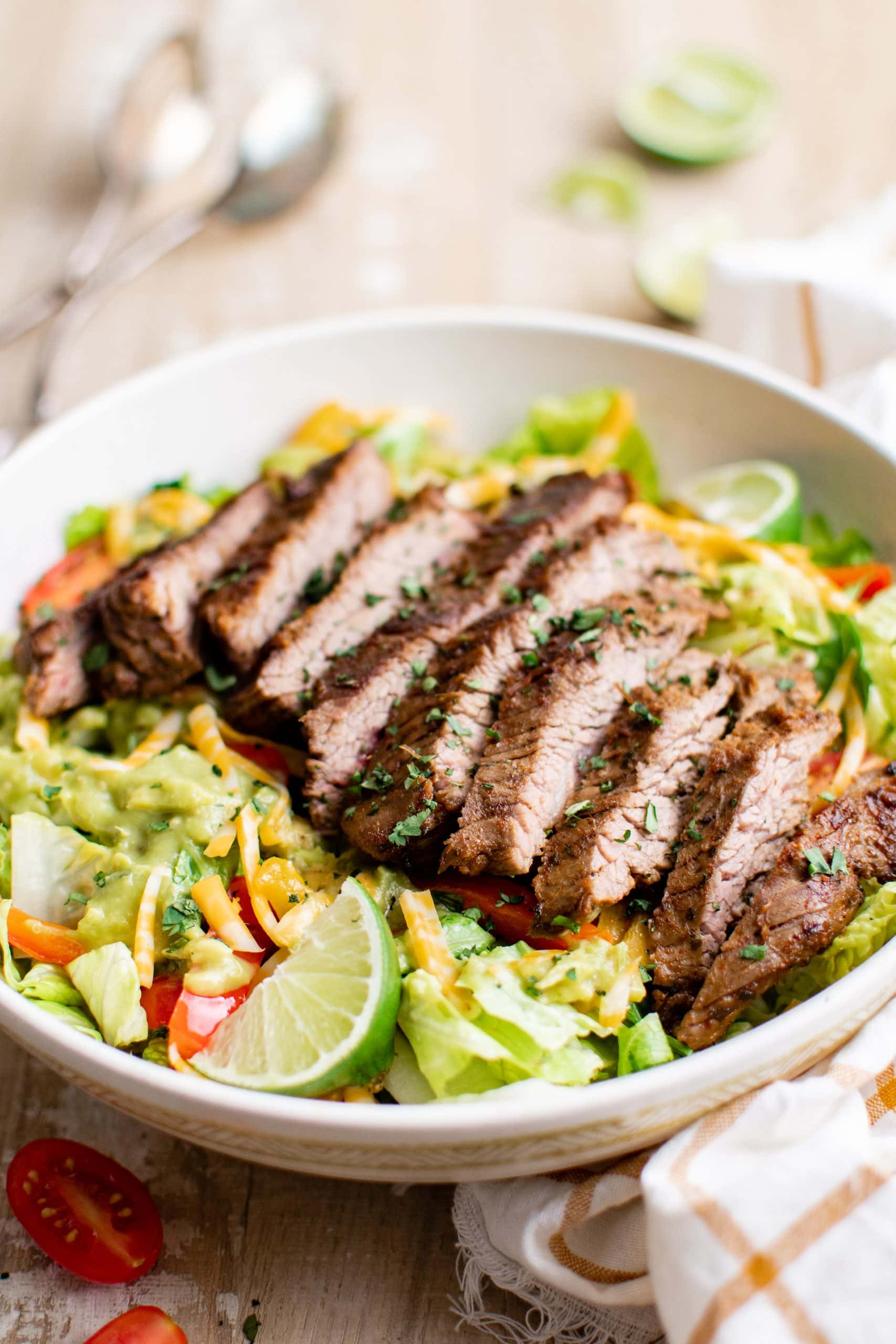 Easy Keto Beef Fajita Salad Recipe Sweet Cs Designs