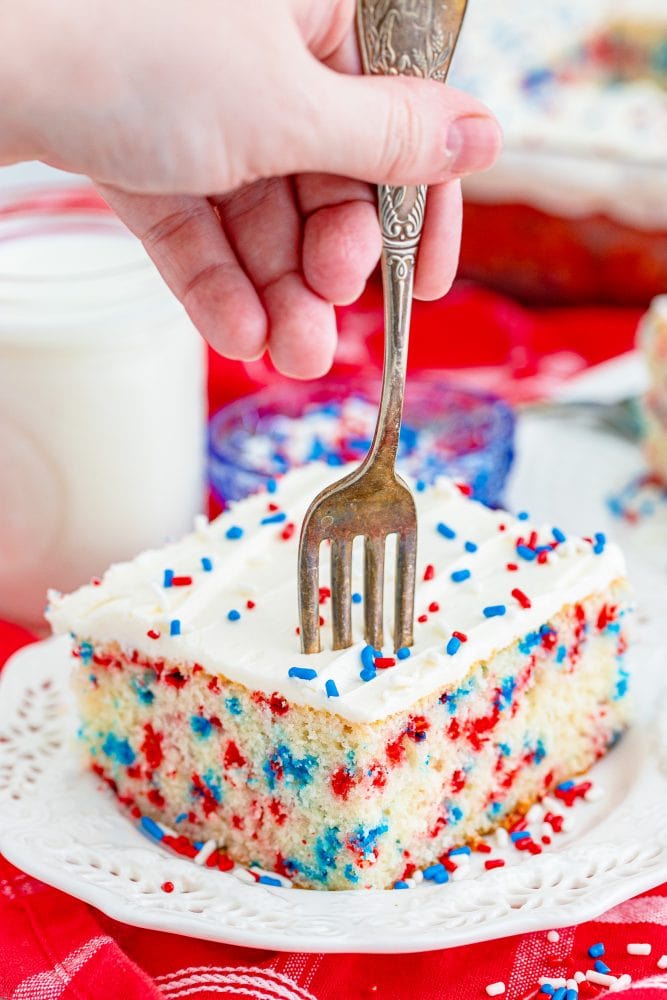 sheet cake on a plate