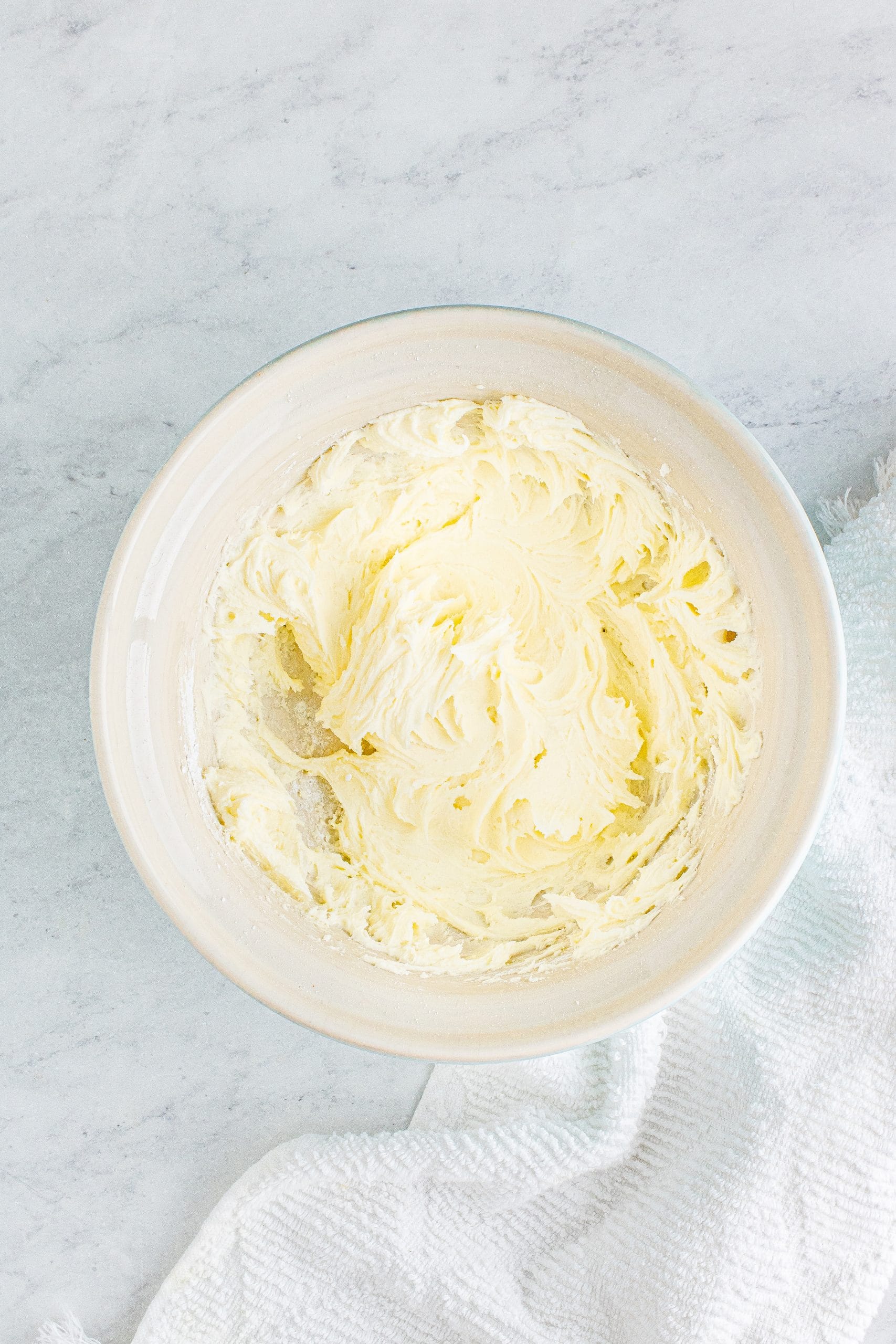 picture of creamed butter and sugar in a bowl