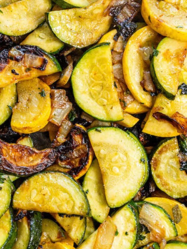 Pan-fried zucchini and squash, an easy side dish.
