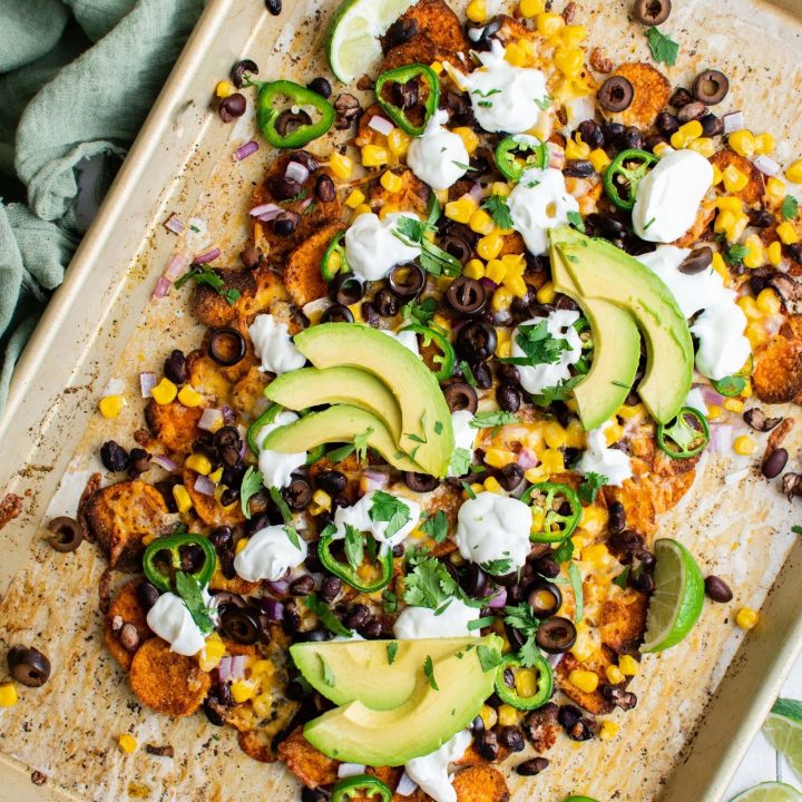Easy Sweet Potato Nachos Recipe: Vegetarian twist on classic nachos using Mexican flavors and baked sweet potatoes.
