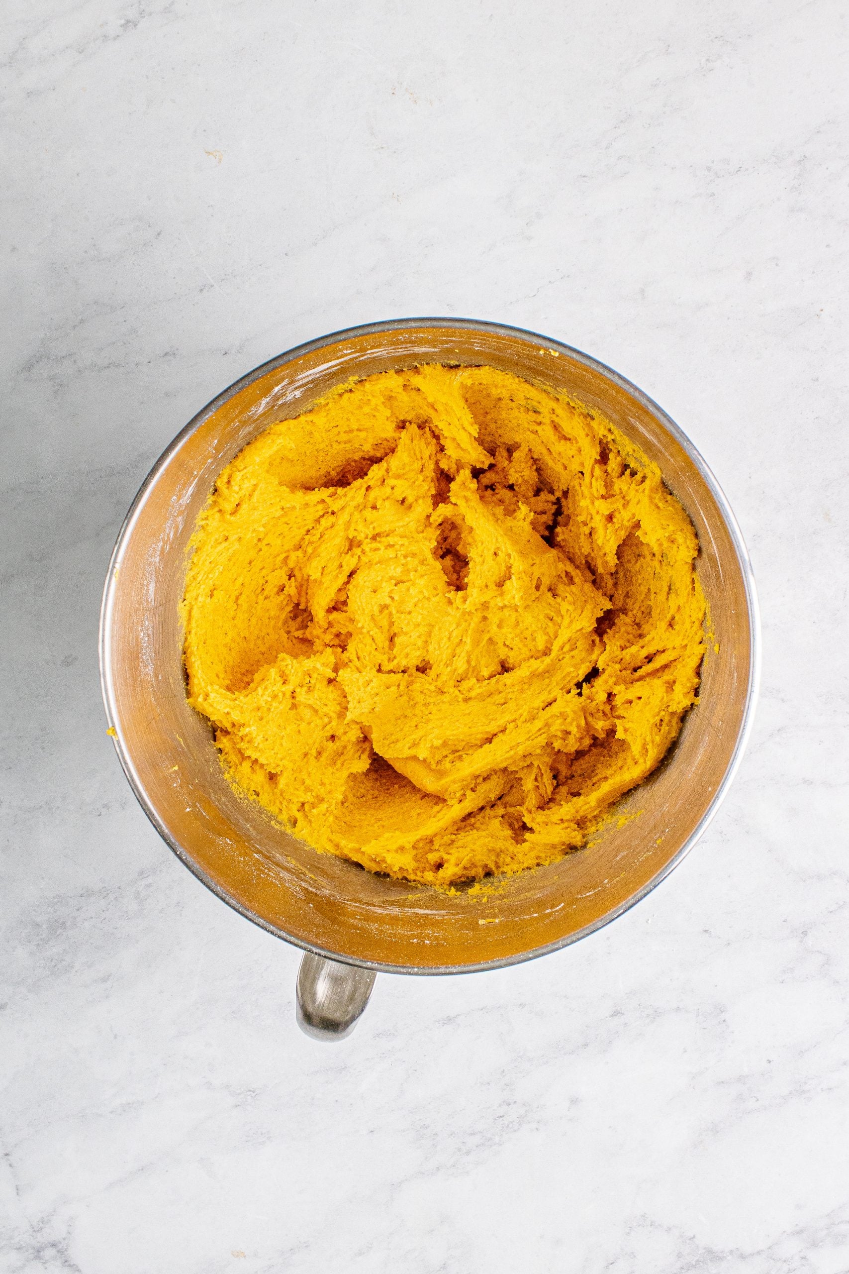 picture of pumpkin cookie dough ingredients in a bowl