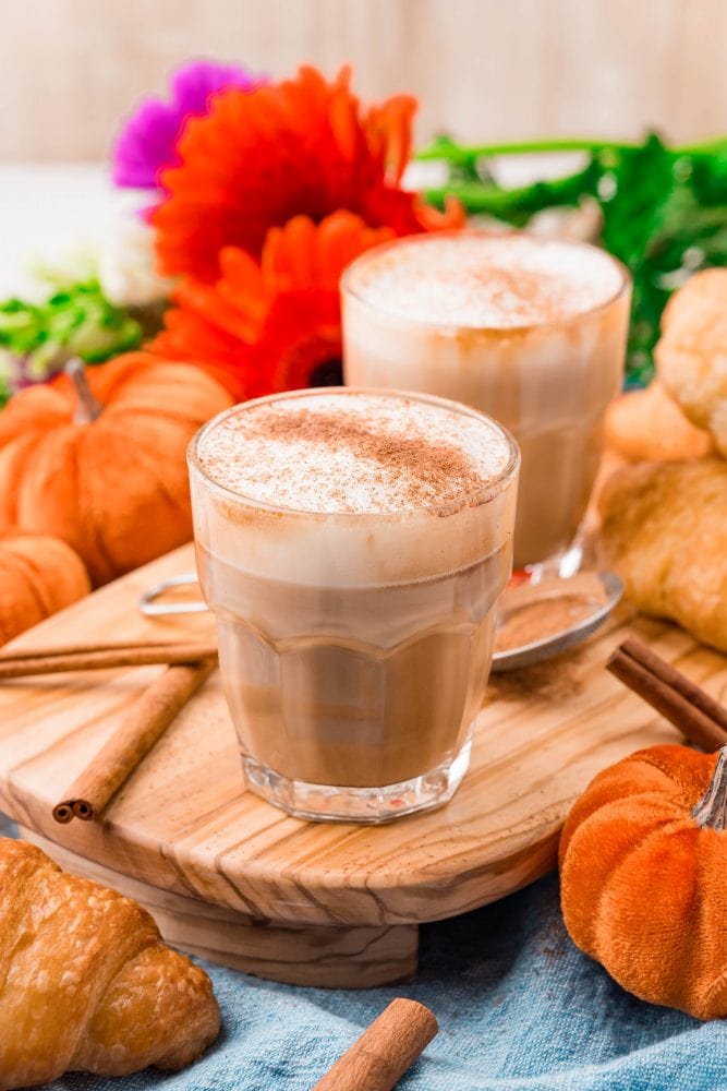 picture of pumpkin spice latte in a glass