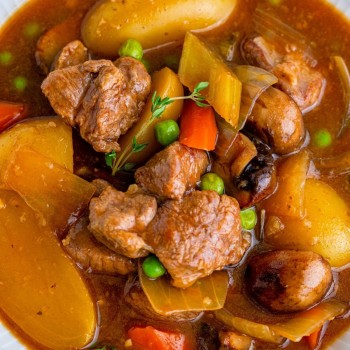 venison stew in a dutch oven