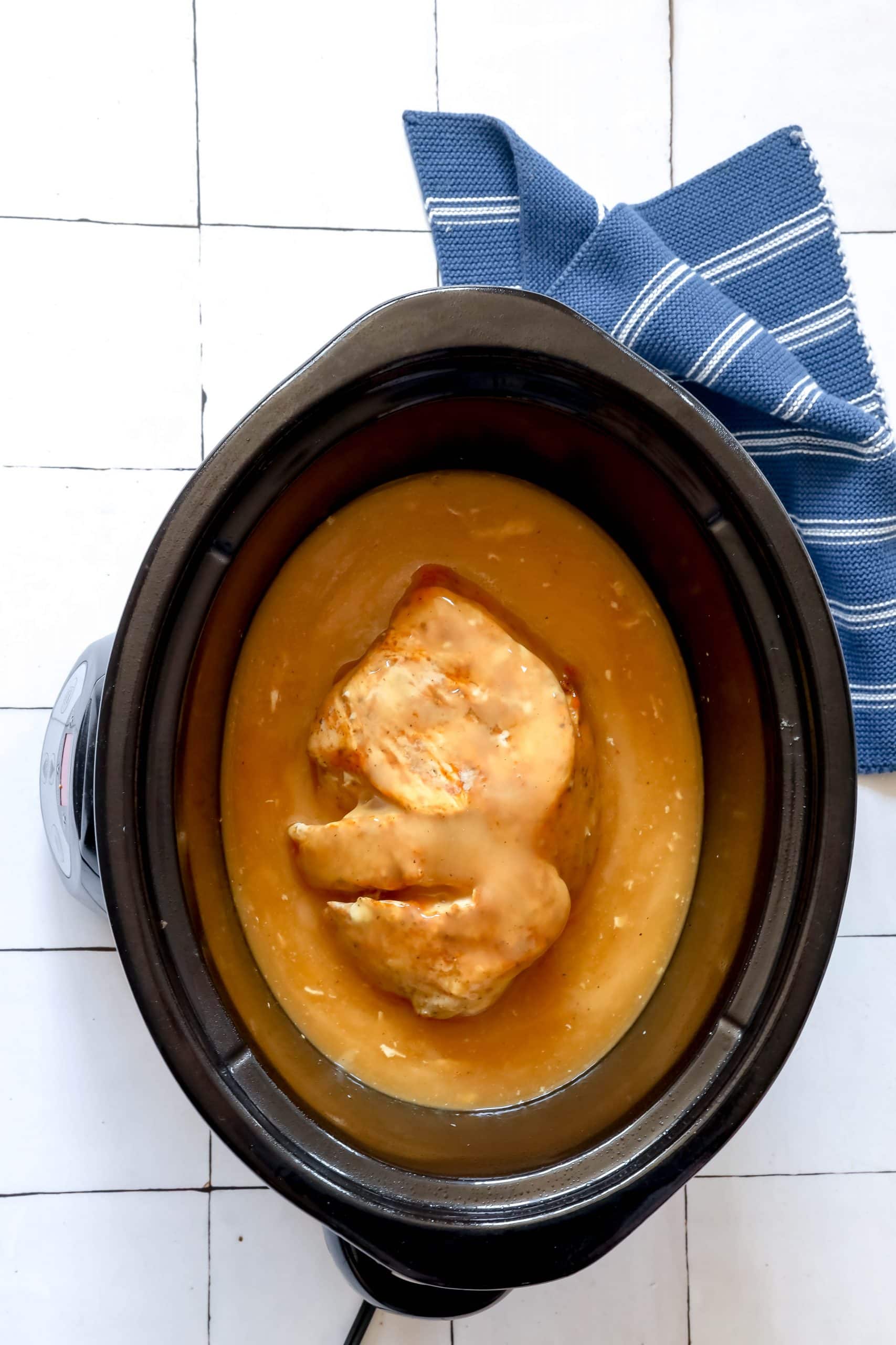 picture of turkey breast and gravy in slow cooker